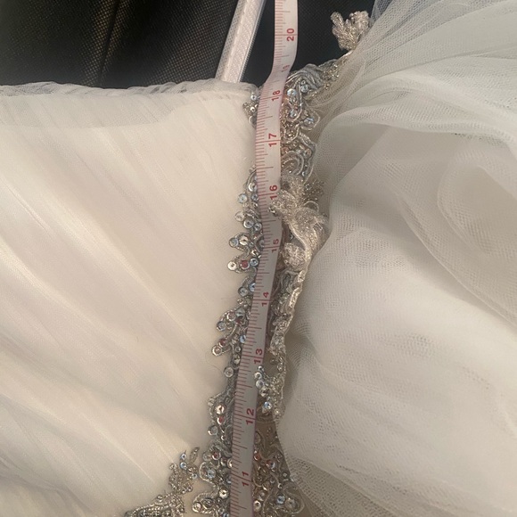 Pnina Tornai White and Silver Wedding Dress